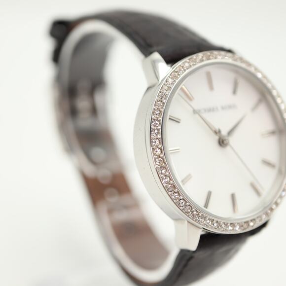 Michael Kors Parker MOP 35mm Womens Watch Black Leather MK2176 w New Battery main image 8